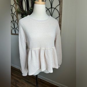 Cream Blu Pepper Babydoll Top New with Tags Size large